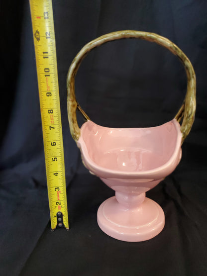 Vintage Hull Art Pottery Tokay Tuscany Grapes & Vine Pink Basket
