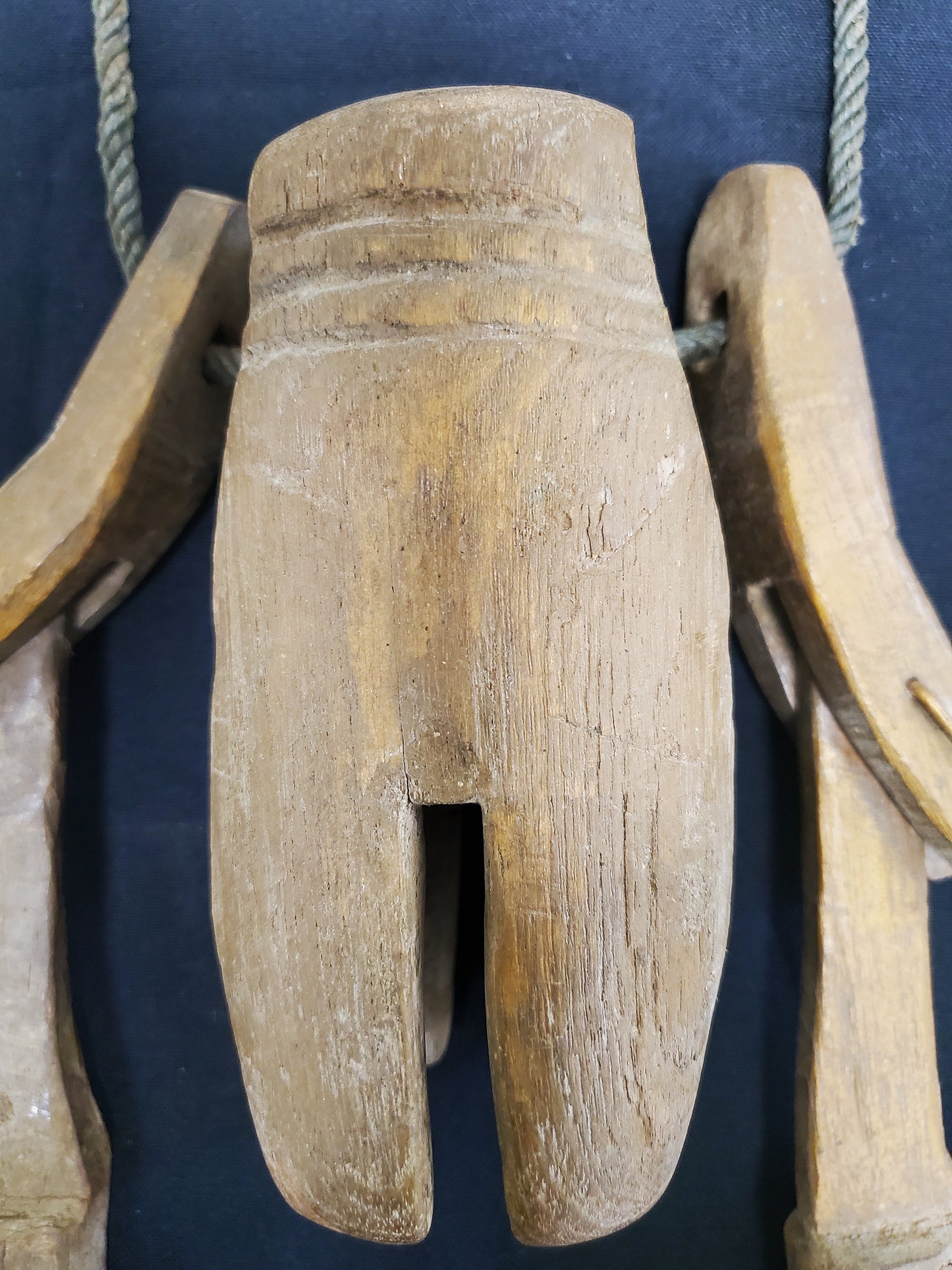 Vintage Folk Art Wooden Clackers / Bells Hand Carved — Set of 2