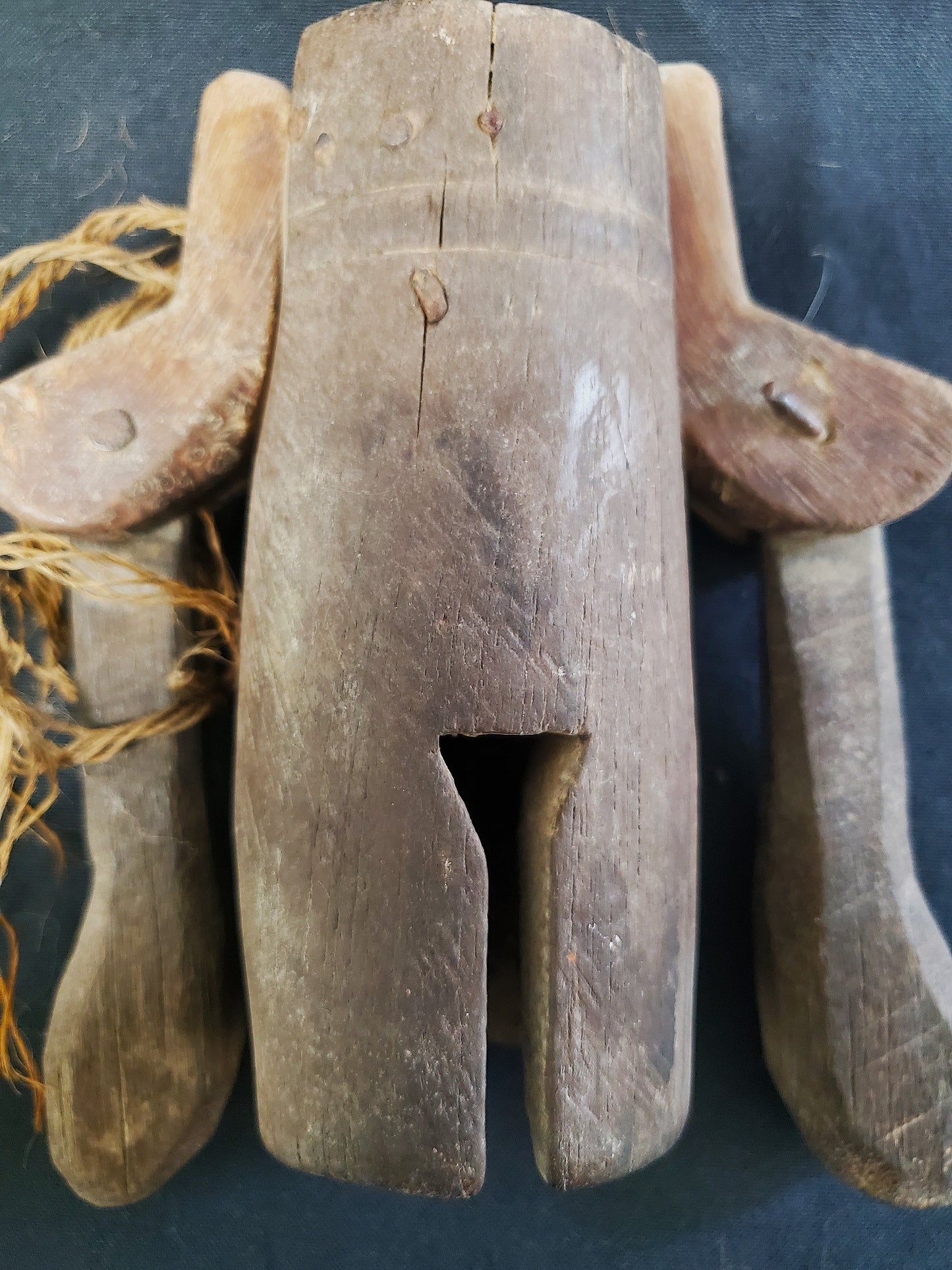 Vintage Folk Art Wooden Clackers / Bells Hand Carved — Set of 2